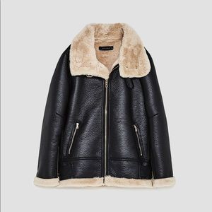 Zara Beige Faux Leather Shearling